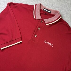 Vintage King Louie Alabama Polo Shirt Made in USA Crimson Red Size L‎